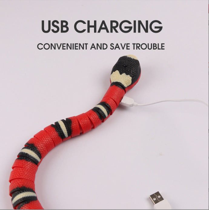 Smart Sensing Snake Cat Toys Electric Interactive Toys For Cats USB Charging Cat Accessories For Pet Dogs Game Play Toy