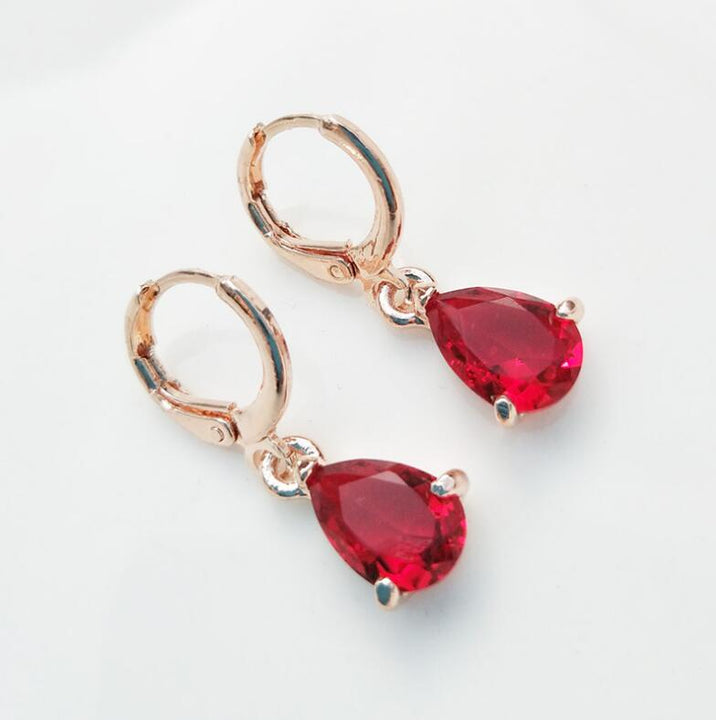 Hypoallergenic copper zircon jewelry female earrings earrings creative water drop earrings