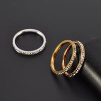 Korean Women's Simple Style Rose Gold Diamond Ring