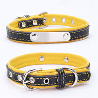 Double Leather Collar With Backing Collar For Dog Leash