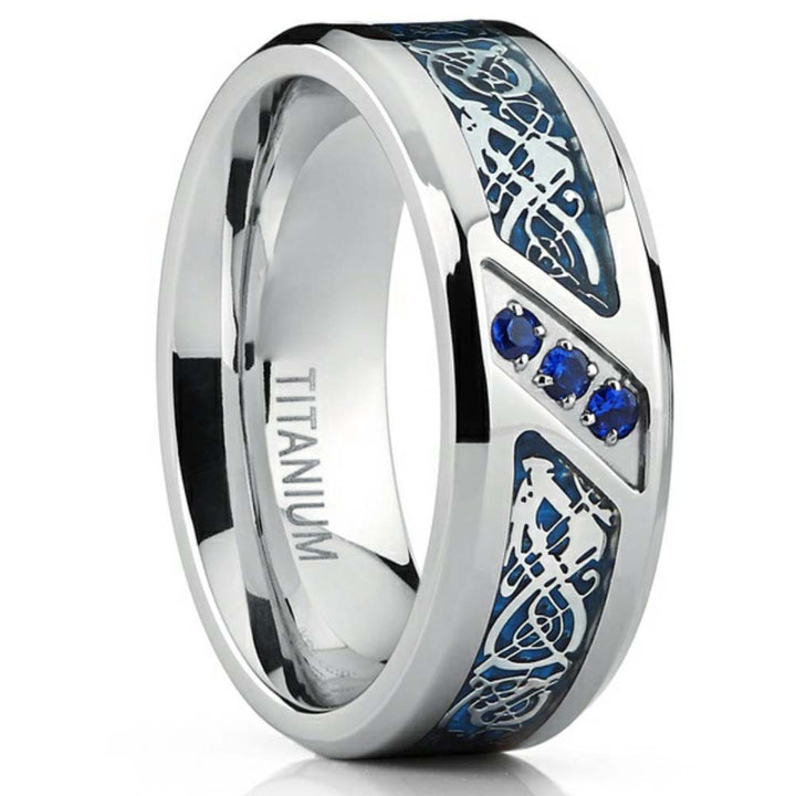 Stainless Steel Ring With Diamond Inlay