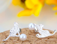 Brushedearrings pearl earrings Korean fashion hypoallergenic ear jewelry