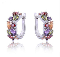 European and American fashion colorful zircon ladies earrings hypoallergenic earrings jewelry