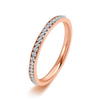 Korean Women's Simple Style Rose Gold Diamond Ring