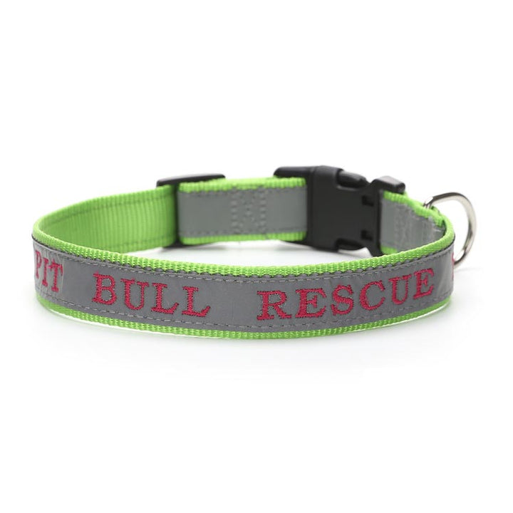 Personalized Phone Name Embroidered Reflective Dog Collar