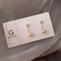 Electroplated 925 Silver Needle Cross Pearl Earrings