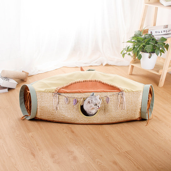 Cat Net Red Cat Litter Roll Totoro Toys Drilling Hole Cat Supplies