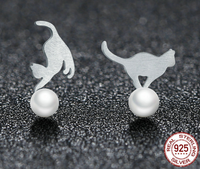 Brushedearrings pearl earrings Korean fashion hypoallergenic ear jewelry