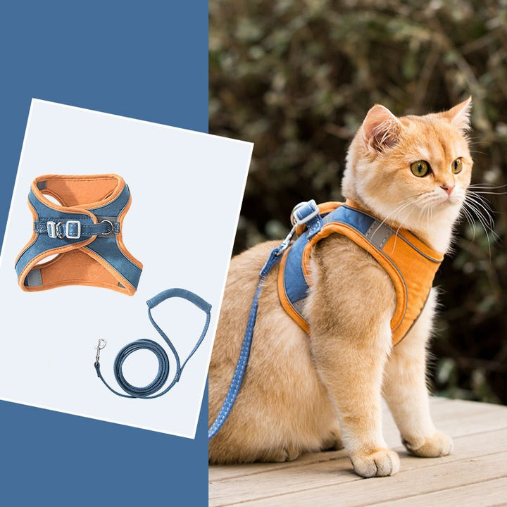 Anti Breaking Loose Outdoor Cat Pulling Rope Reflective Vest Chest Strap