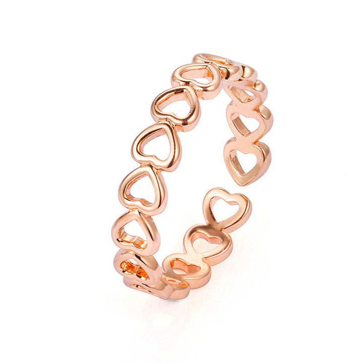 Creative Metal Copper Electroplating Ring Adjustable Women's Love Ring