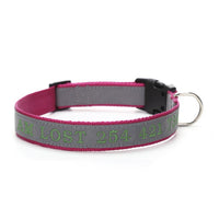 Personalized Phone Name Embroidered Reflective Dog Collar