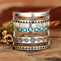 Fashion Hollowed-out Vintage Turquoise Ring