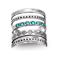 Fashion Hollowed-out Vintage Turquoise Ring