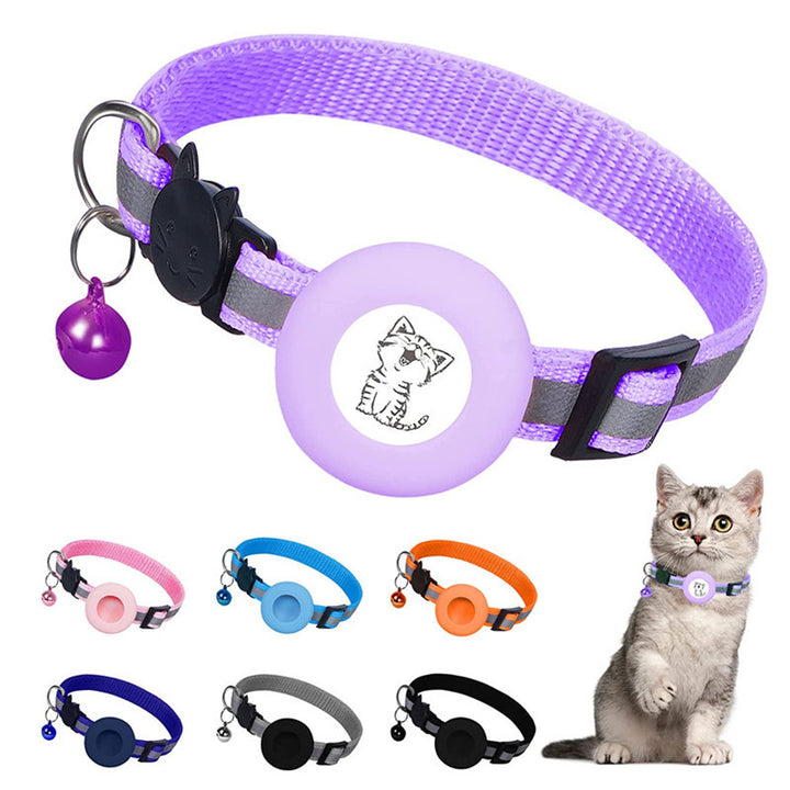 Apple Airtag Tracker Protective Cover Anti-missing Pet Positioning Collar Cat Reflective Bell Collar