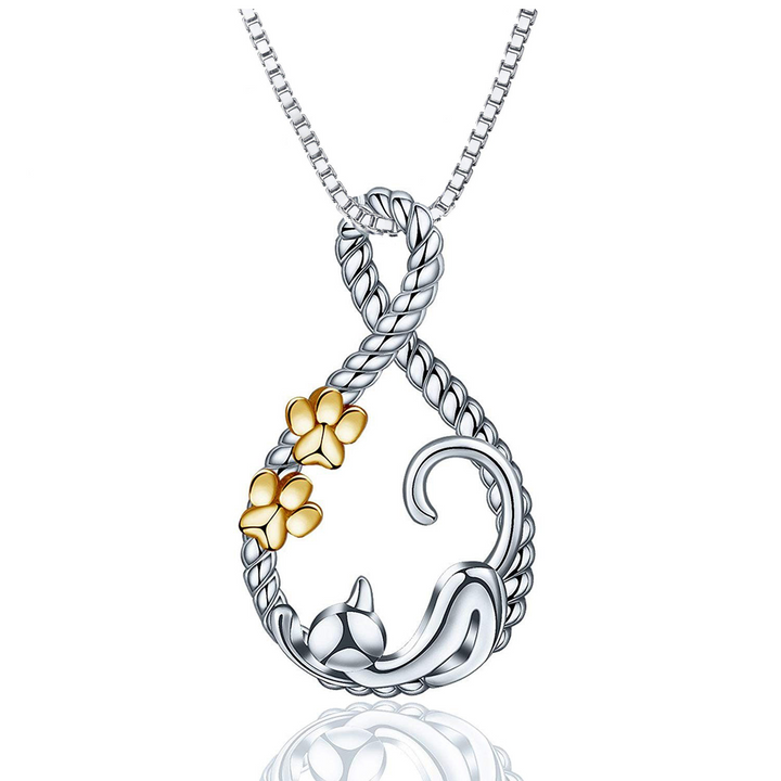 Infinity Drop Cat Necklace