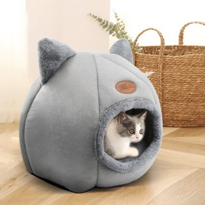 Fluffy Cave Cat Bed