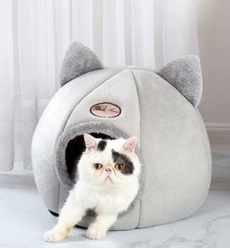 Fluffy Cave Cat Bed